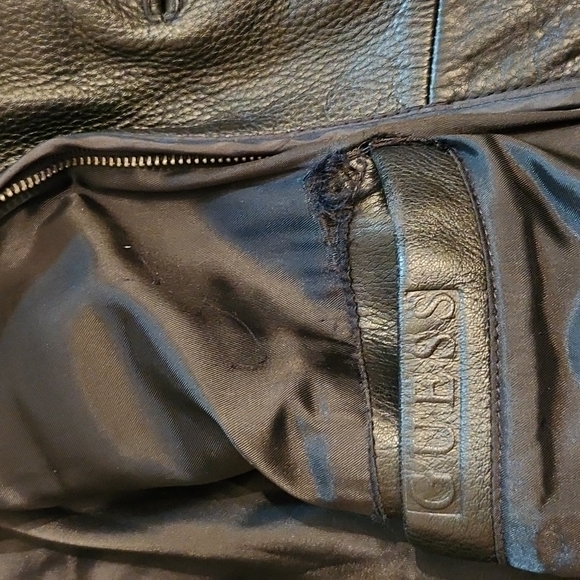 Guess Leather Coat L - Picture 4 of 5